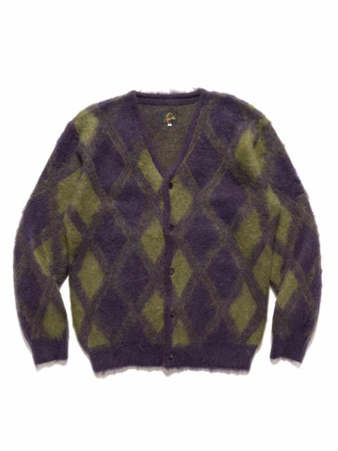 NEEDLES Mohair Cardigan - Argyle Purple