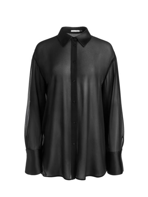 FINELY SHEER OVERSIZED BUTTON DOWN