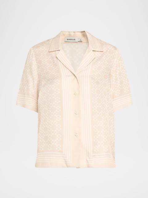 SIMKHAI Koda Button-Front Shirt