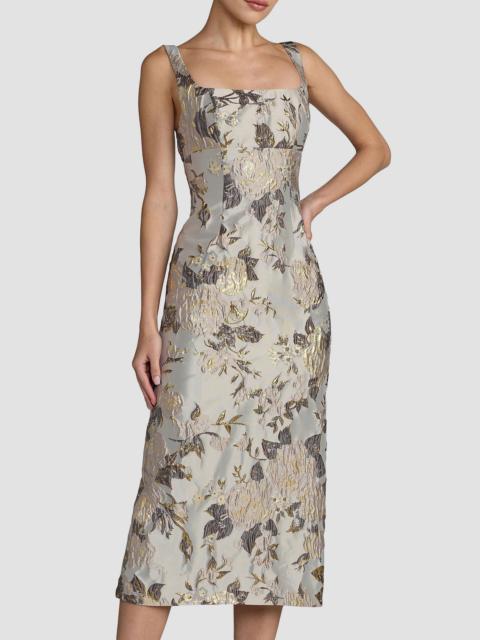 MAC DUGGAL Women's Floral Brocade Sheath Cocktail Dress - Platinum Multi