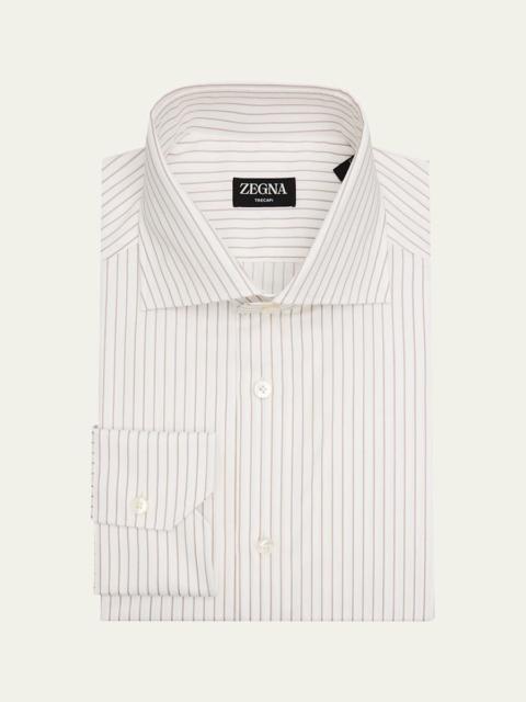 ZEGNA Men's Trecapi Cotton Narrow Double-Stripe Dress Shirt