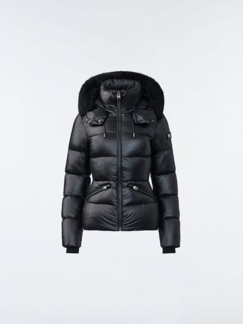 MADALYN lustrous light down jacket with shearling
