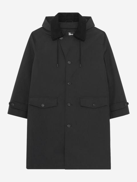 The Kooples BLACK HOODED TRENCH PARKA