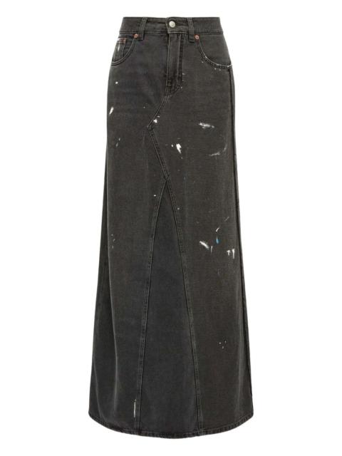 MM6 Maison Margiela paint-splatter denim skirt