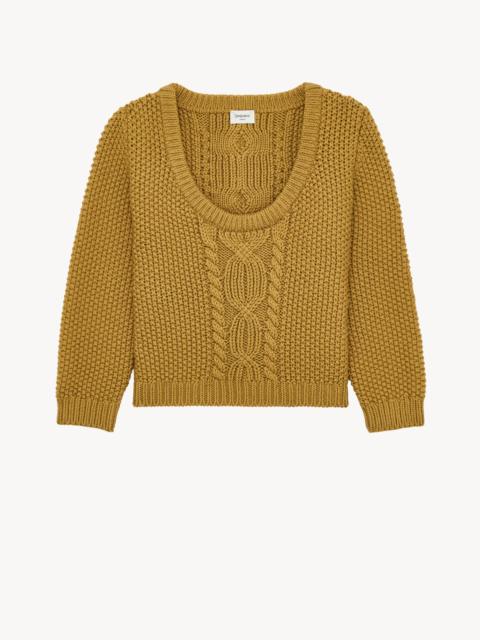 SAINT LAURENT SCOOP-NECK SWEATER IN WOOL KNIT