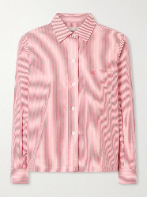 SUZIE KONDI Vella Logo-embroidered Striped Cotton-poplin Shirt