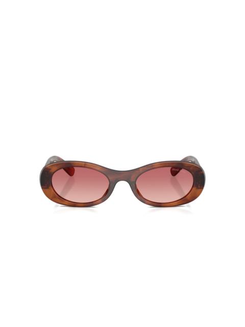 Miu Miu tortoiseshell-pattern oval-frame sunglasses