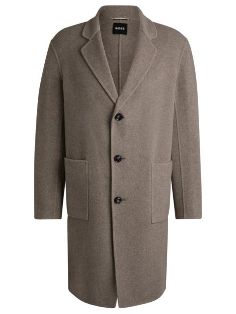 BOSS RELAXED-FIT COAT IN A MICRO-PATTERNED WOOL BLEND