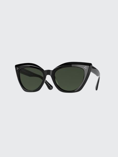 Oliver Peoples Laiya Dramatic Acetate Cat-Eye Sunglasses