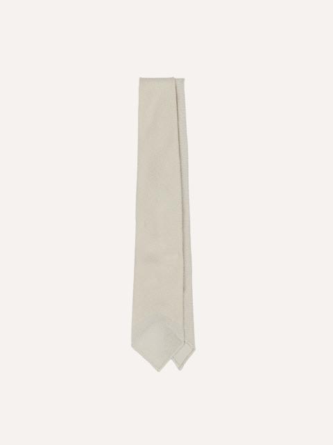 Drake's Ecru Fine Woven Grenadine Silk Hand Rolled Tie