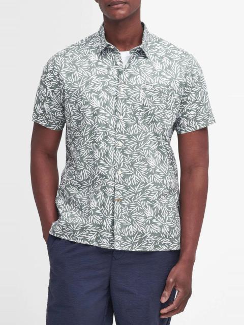 Jackstone Regular Fit Leaf Print Short Sleeve Button-Up Shirt