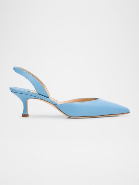 Manolo Blahnik Carolyne Kitten-Heel Halter Pumps