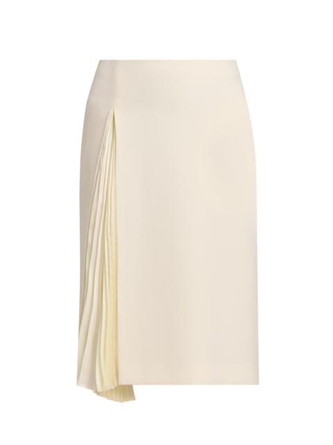Jil Sander Women's Side-Pleat Wool Sable Pencil Skirt - Porcelain