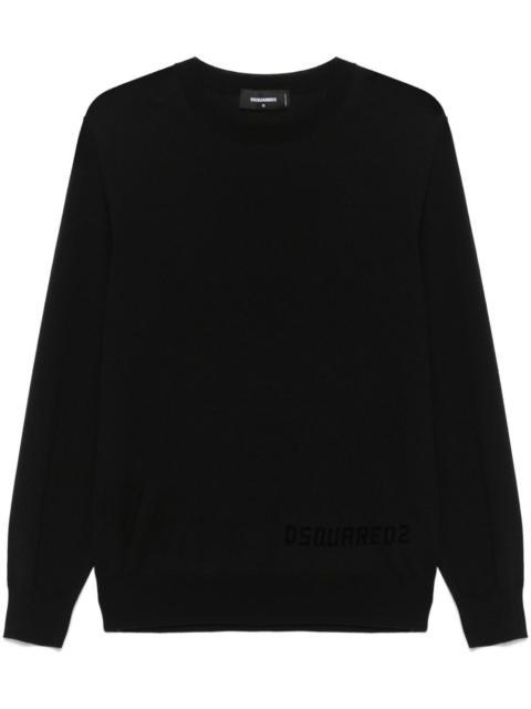DSQUARED2 flocked-logo sweater