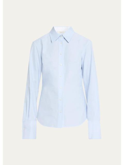 Lafayette 148 New York Pleated-Sleeve Cotton Shirt