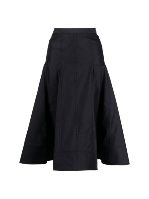 fully-pleated mid-length skirt