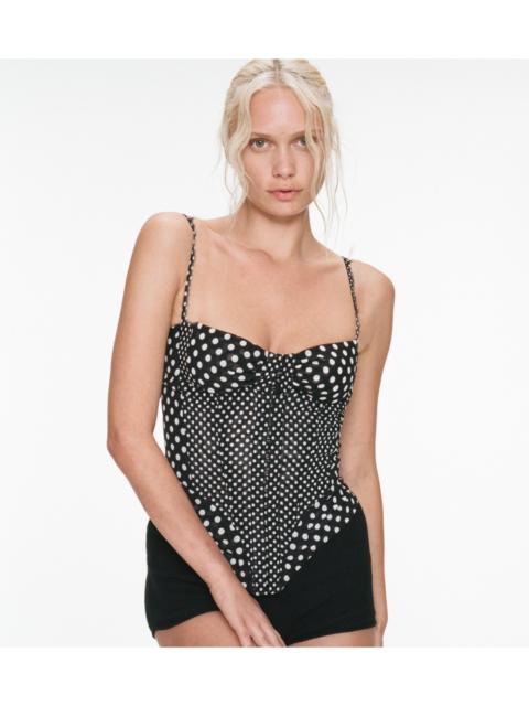 miaou DEVILLE CORSET - BLACK AND WHITE POLKA DOT