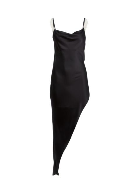 Fleur du Mal High Leg Cowl Neck Slip with Pearls