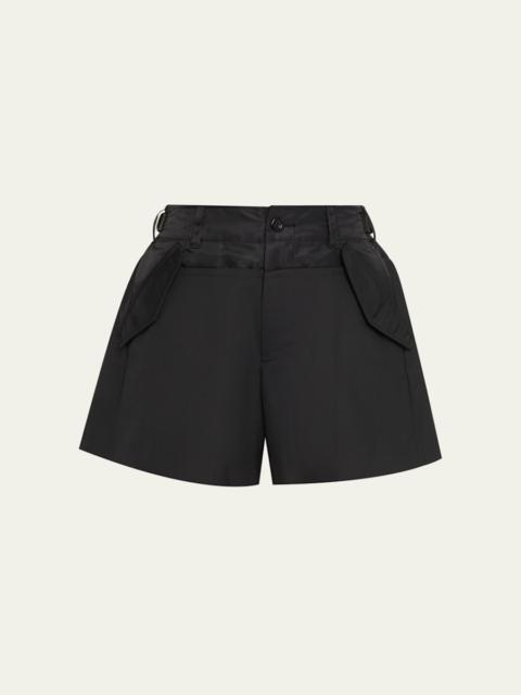 sacai Wide-Leg Hybrid Suiting Shorts