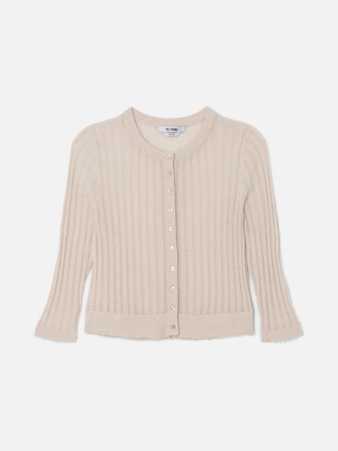 RE/DONE The Veil Pointelle Cardigan - Ivory