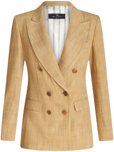 Etro double-breasted slub blazer