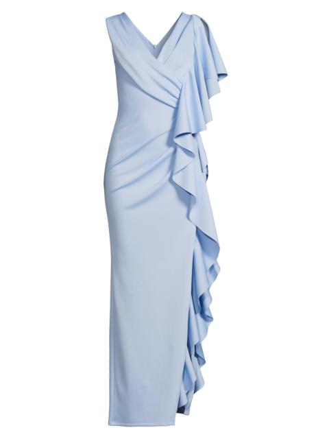 Black Halo Women's Eve Morwen Ruffled Sleeveless Gown - Maliblue