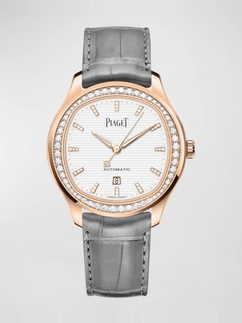 Piaget Polo 36mm 18K Rose Gold Diamond Auto Watch