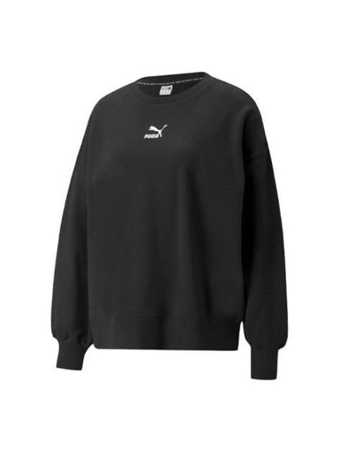 PUMA (WMNS) PUMA Classics Logo Embroidery Round-Neck SweatshirtBlack 535327-01