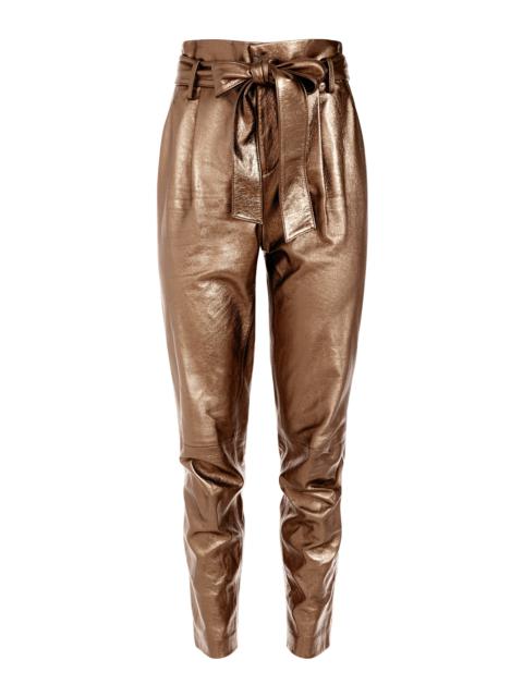 Alice + Olivia GABRIELLE METALLIC LEATHER PANT