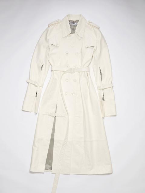 Acne Studios Double-breasted leather trench coat - Off white
