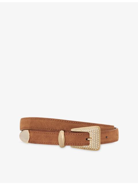 The Kooples Rhinestone-Embellished Suede Belt