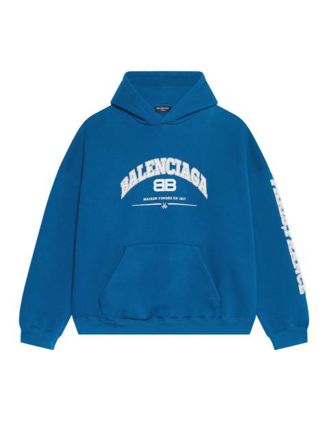 Balenciaga Wide Fit Hoodie 'Petrol Blue/Grey/White'