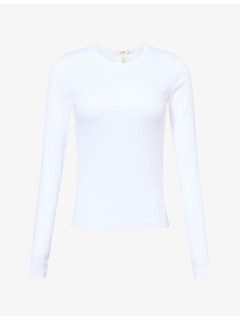 rag & bone The Essential Ribbed Stretch-Cotton T-Shirt
