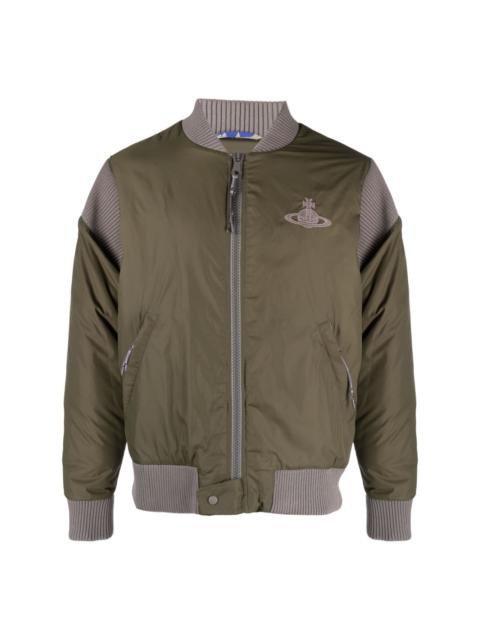Cyclist panelled bomber jacket