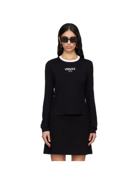 VERSACE Black Stretch Viscose-Jersey T-shirt