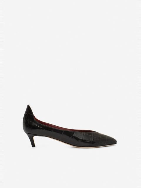 MAGDA BUTRYM Almond pumps in croco-embossed leather
