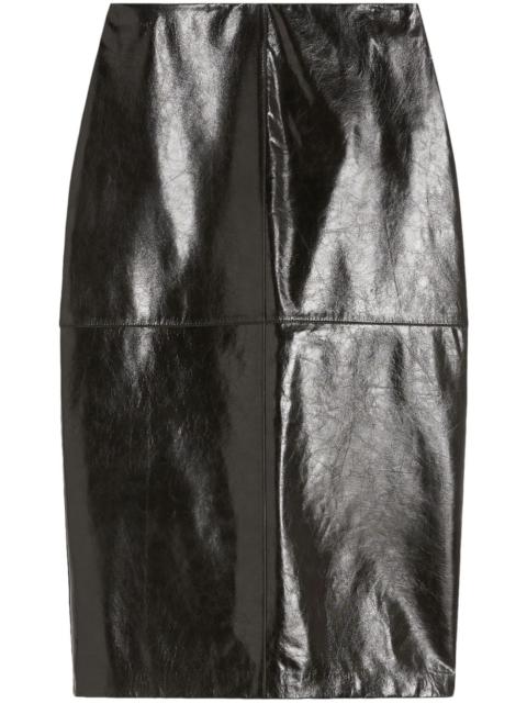 Max Mara panelled leather skirt