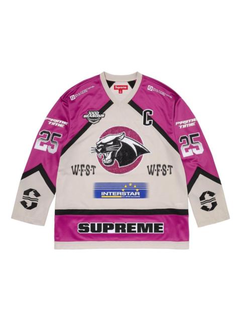 Supreme Supreme Rhinestone Hockey Jersey 'Light Grey' SS25KN29-LIGHT-GREY