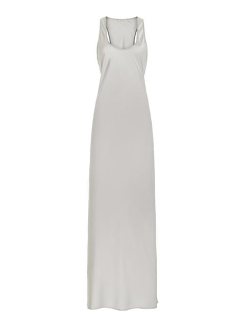 ST. AGNI Exclusive Bias-Cut Silk-Blend Tank Dress silver