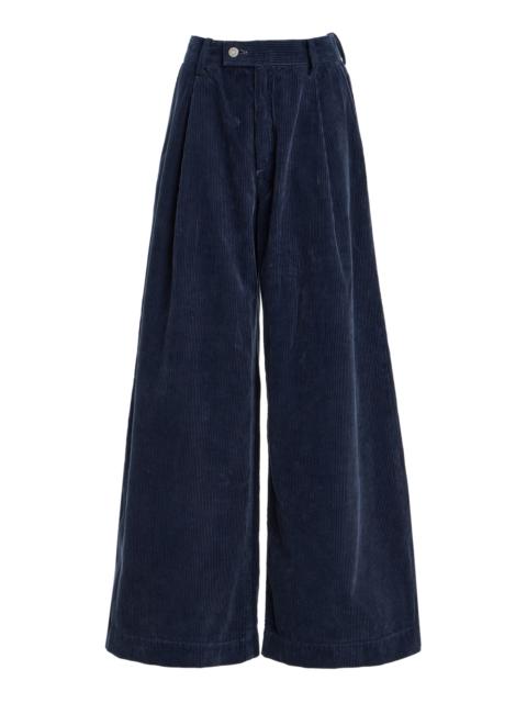 MOUSSY VINTAGE Kinston Low-Rise Flared Pants blue