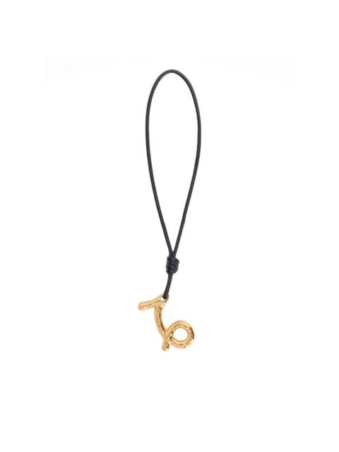Jil Sander Zodiac charm leather necklace