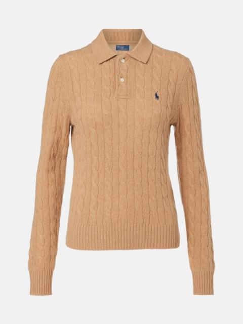 Polo Ralph Lauren Cable-knit wool and cashmere polo sweater
