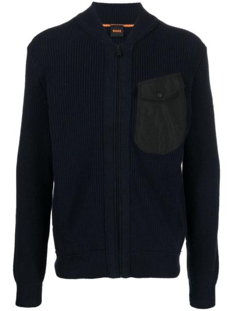 BOSS zipped-up knit cardigan