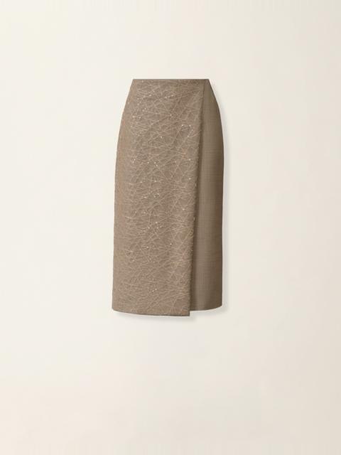 FABIANA FILIPPI Wrap pencil skirt in bi-stretch fresco wool
