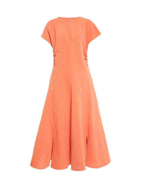 Jil Sander 코튼과 린넨 미디 드레스