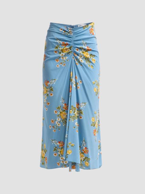 VERONICA BEARD Women's Limani Silk-Blend Midi Skirt - Blue River Multi