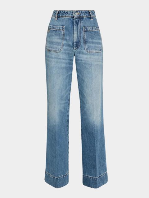 Victoria Beckham Alina Front-Pocket Wide-Leg Jeans