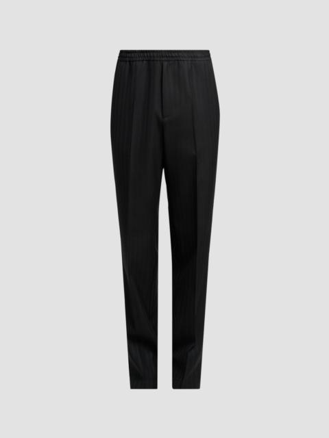 VERSACE Men's Greca Jacquard Wool Pants - Black