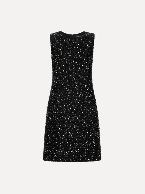 Oscar de la Renta SEQUIN RIBBON TWEED DRESS