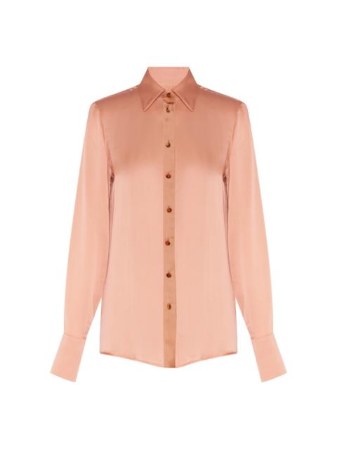 Zimmermann Hypnotic Satin Silk Shirt nude